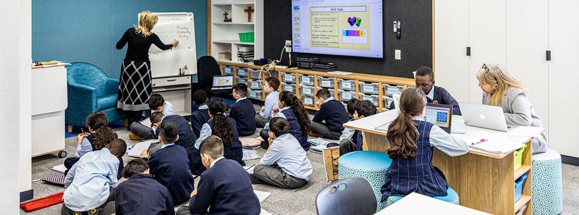 Teacher instructing class at St Margaret Mary's Catholic Primary Merrylands