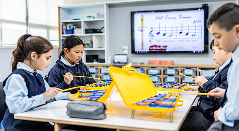 Music room at St Margaret Mary's Catholic Primary Merrylands