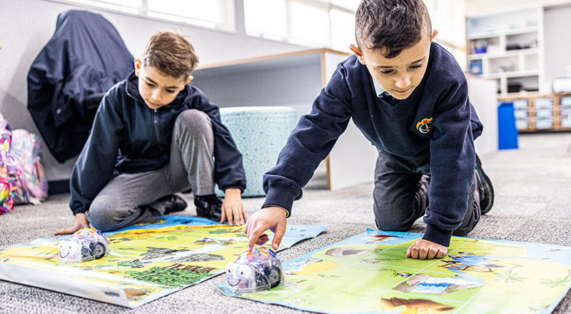 Boys coding at St Margaret Mary's Primary Merrylands
