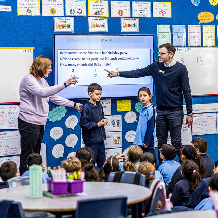 Teachers inspiring class at St Margaret Mary's Catholic Primary Merrylands